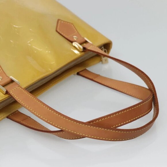 LOUIS VUITTON Monogram Vernis Houston Hand Bag Beige M91004 LV Auth ep8871 - Picture 8 of 16